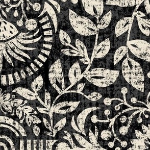 Winter Floral in Black – Large Scale