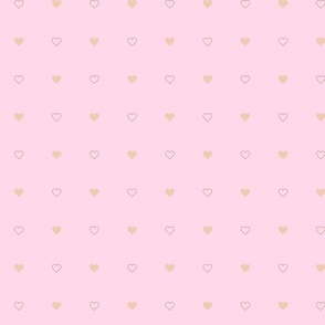 Nude Hearts Pink Background