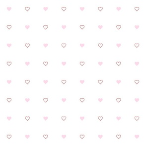 Pink Hearts White Background