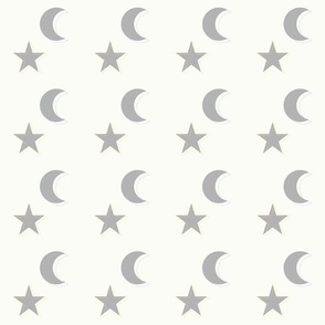 Moon and Star Lines Grey