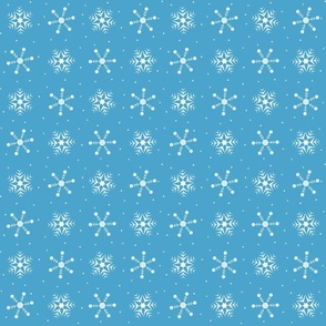 Snowflakes on Blue