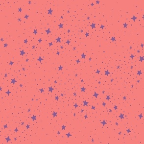 Scattered Stars - extra large - pink and purple 