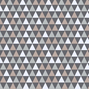 medium - Triangles and diamonds - silver and dim gray with taupe beige and ghost white accents