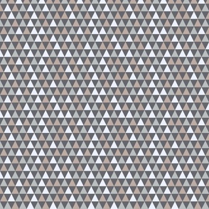 small - Triangles and diamonds - silver and dim gray with taupe beige and ghost white accents