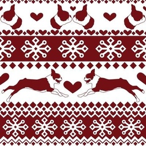 Boston Terrier Dog sweater pattern with snowflake, beautiful