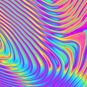 Trippy Psychedelic Rainbow Ridged Topological Map Moire Swirls