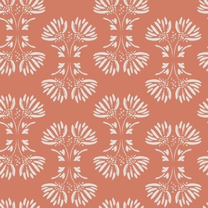 Scenic Route Coral Floral for Fabric and Wallpaper