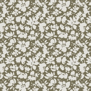 Undergrowth Floral in Dusty Green and Cream Garden Floral
