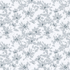 Meadow Flowers in light Blue and Gray