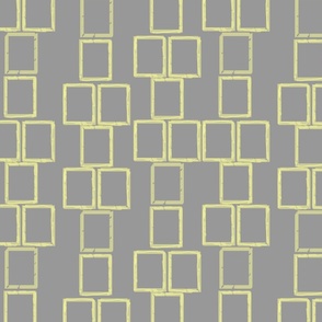 Hopscotch grid in yellow on gray 