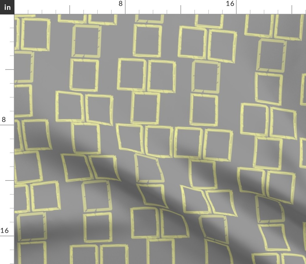 Hopscotch grid in yellow on gray 
