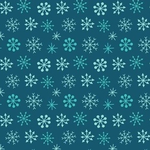 blue snowflakes on navy blue