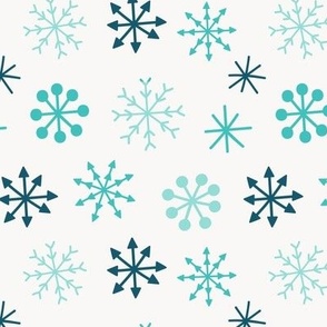 blue snowflakes on white