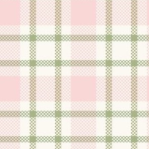 small tartan plaid / pink and green