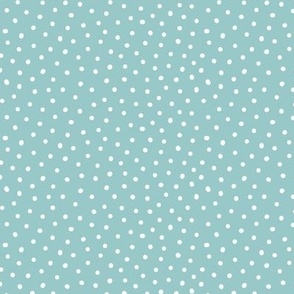 Snowy White Dots on Soft Blue - 1/8 inch
