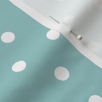 Snowy White Dots on Soft Blue - 1/2 inch