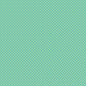 Dozing Dots Light Turquoise and Pastel Lime Green / Small Scale