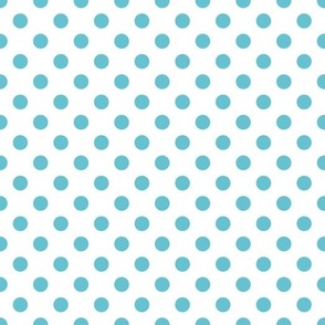 Dozing Dots Light Turquoise / Large Scale / Colorful Polka Dots