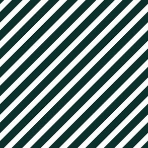 Christmas candy cane stripes - diagonal basic strokes striped white deep teal
