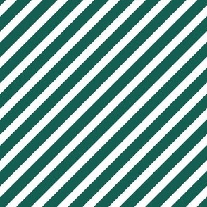 Christmas candy cane stripes - diagonal basic strokes striped white and teal