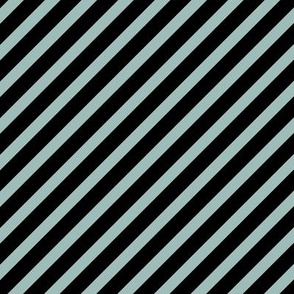 Christmas candy cane stripes - diagonal basic strokes striped mist green black