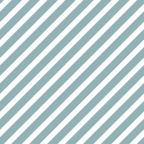 Christmas candy cane stripes - diagonal basic strokes striped white and moody blue