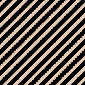 Christmas candy cane stripes - diagonal basic strokes striped sand black