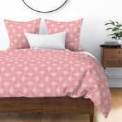 Coral Tropical Palm Block Print Geometric - Large - Tropical Coral, Relaxed Summer, Beachy