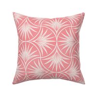 Coral Tropical Palm Block Print Geometric - Large - Tropical Coral, Relaxed Summer, Beachy