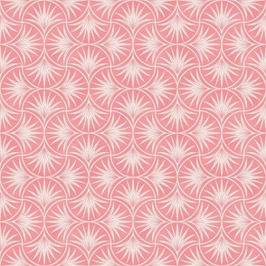 Coral Tropical Palm Block Print Geometric - Medium - Tropical Coral, Relaxed Summer, Beachy