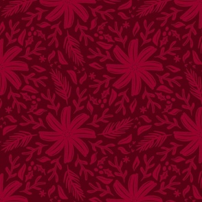 Fauna floral deep red