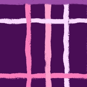 Yarn plaid plum purple