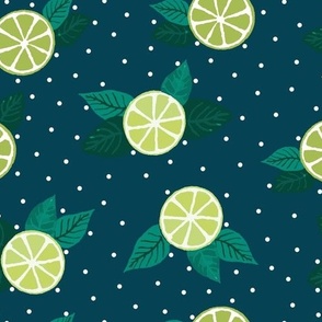 Midsummer Mocktail / Large Scale / Pastel Lime Green Lemon Print