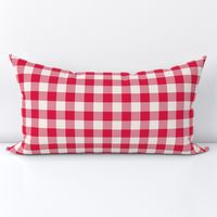 Buffalo Check - Crimson Red and Cream - Plaid Squares