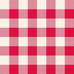 Buffalo Check, Crimson Red and Cream