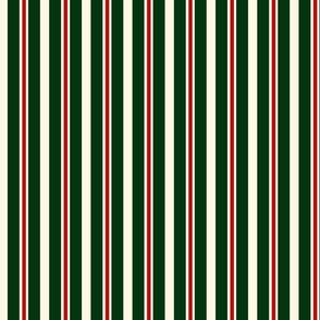 Retro Christmas Vertical Stripes Red and Green