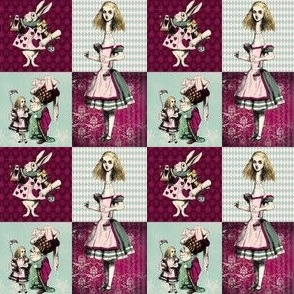 1.5 inch squared Alice patchwork pink