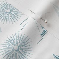 Winter Beach Collection - Sailboats & Compass Rose