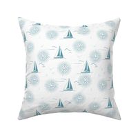 Winter Beach Collection - Sailboats & Compass Rose