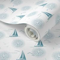 Winter Beach Collection - Sailboats & Compass Rose