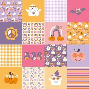 3 inch squared Groovy Halloween Patchwork