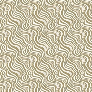 Mossy Taupe Wavy Lines