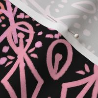 Vibrant Snowflakes - Pinks on Black - Apricity - Happy Snowflakes - Large