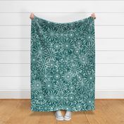 Snowflakes on Teal - Apricity - Happy Snowflakes - Large