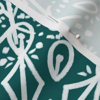 Snowflakes on Teal - Apricity - Happy Snowflakes - Large