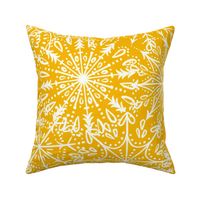 Snowflakes on Golden Yellow - Apricity - Happy Snowflakes - Large