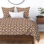Small-Scale Purple & Yellow Floral/Botanical Pattern