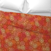 Vibrant Snowflakes - Pinks and Oranges on Copper - Apricity - Happy Snowflakes - Medium