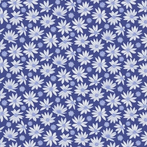 summer's end helianthus floral L scale ultramarine blue by Pippa Shaw