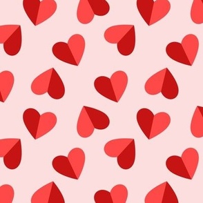 valentine hearts on pink